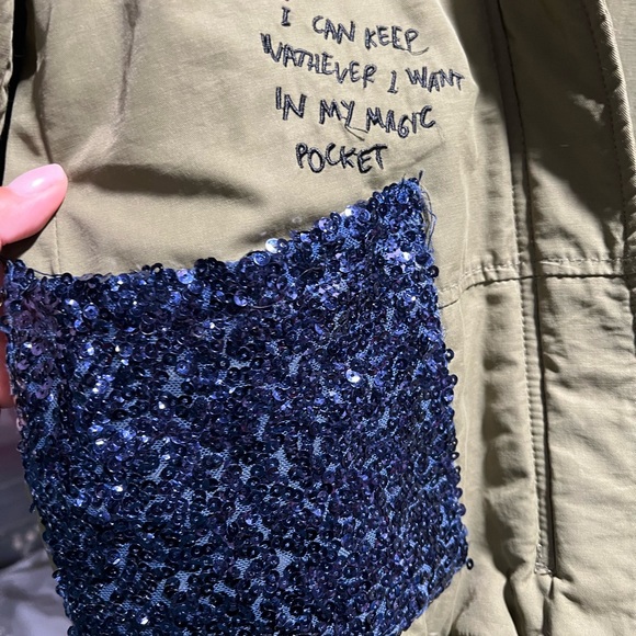 ZARA girls embellished sequin jacket Sherpa - Picture 7 of 8